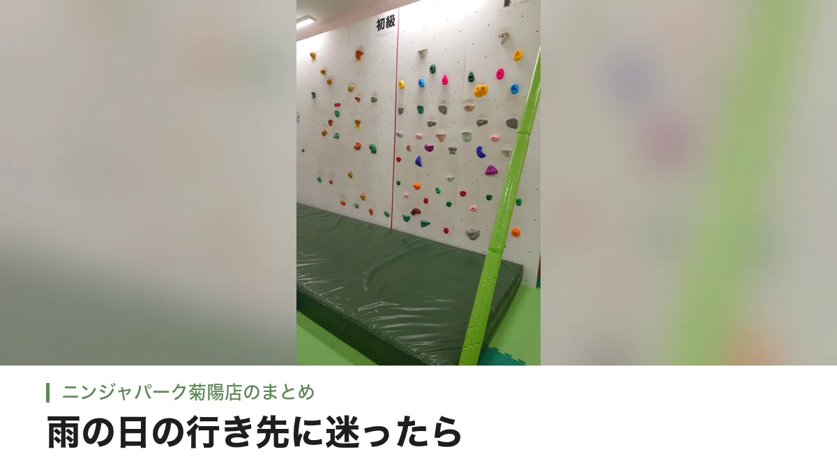 カラフルなホールドが並ぶニンジャパーク菊陽店のボルダリング壁